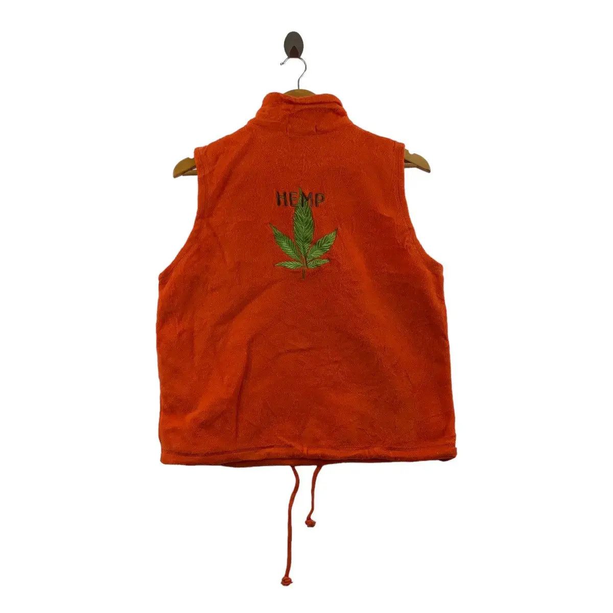 GIORDANO Hemp Embroidered Logo Half Zipper Fleece Vest