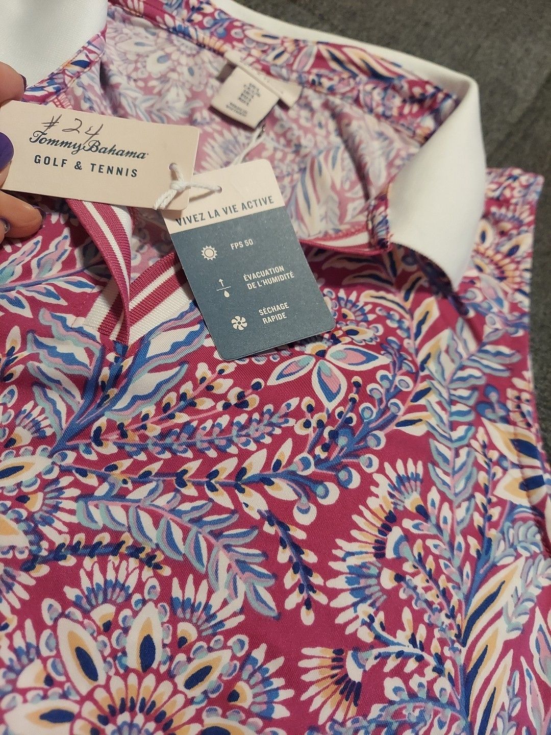 Tommy Bahama NWT Tommy Bahama Womens Large Golf Tennis Tank Shirt Floral Size L / US 10 / IT 46 - 6 Thumbnail