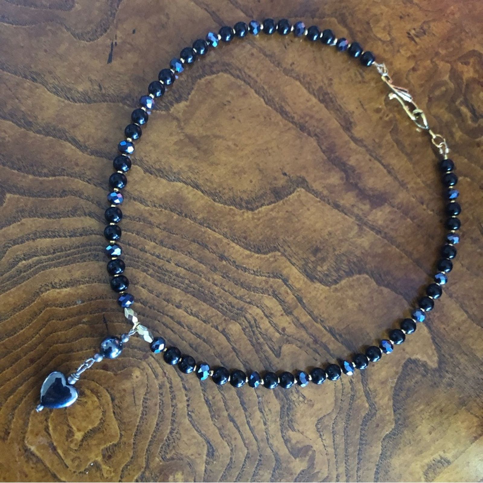 Handmade Handcrafted repurpose heart hematite Pearl necklace Size ONE SIZE - 8 Thumbnail