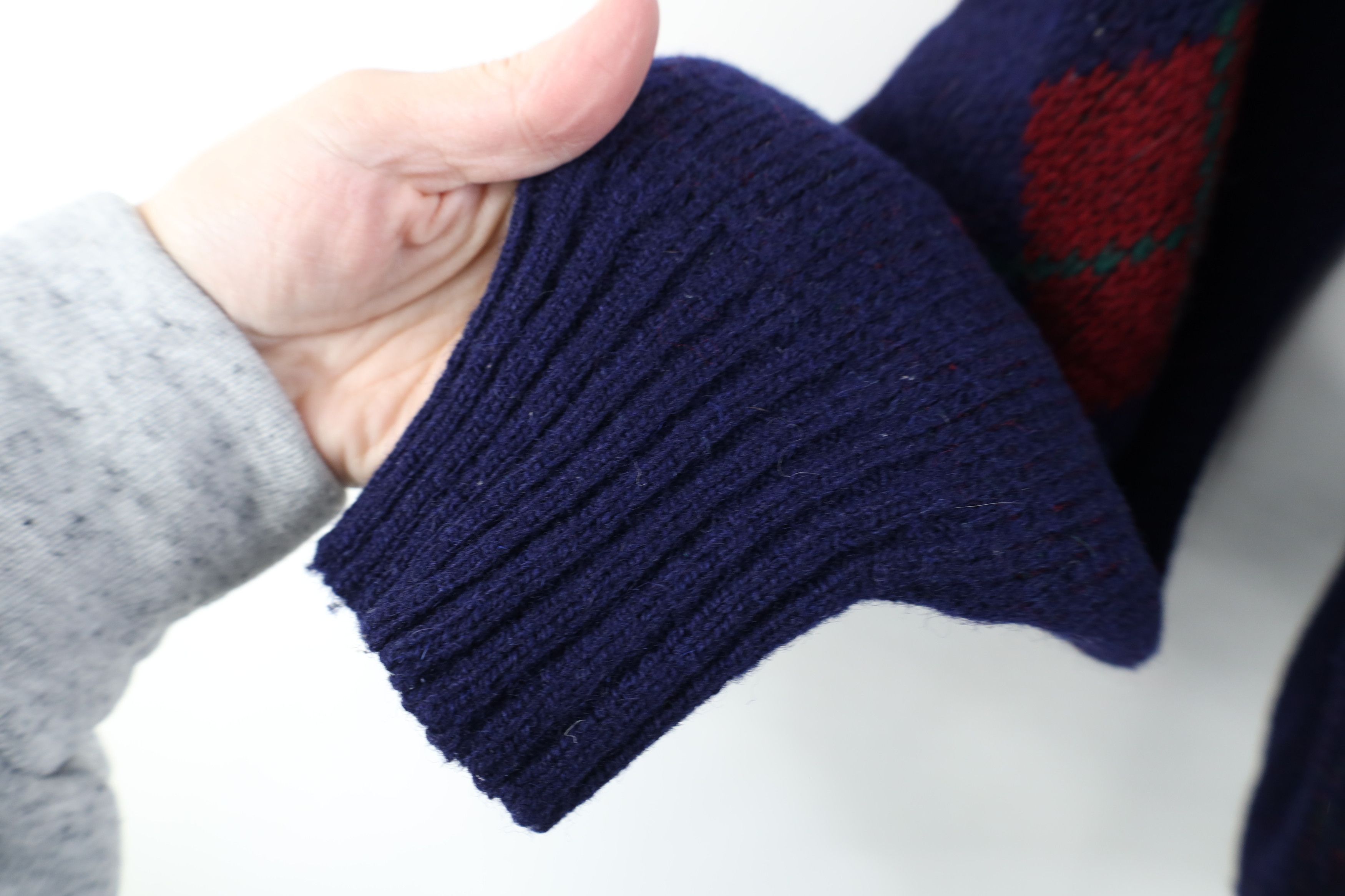 Vintage Vintage 70s Streetwear Argyle Wool Ribbed Knit Sweater Size L / US 10 / IT 46 - 9 Thumbnail
