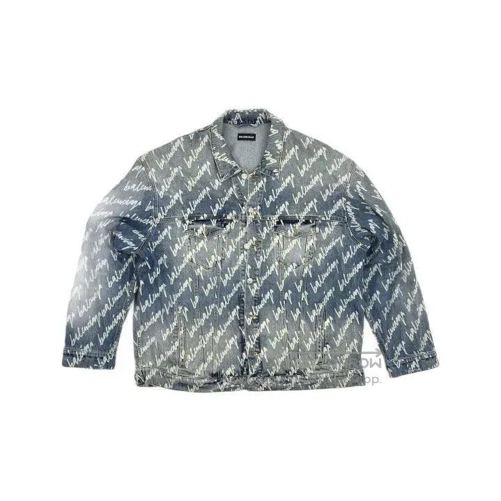 Balenciaga Balenciaga Blue Logo Print Denim Jacket. Size US L / EU 52-54 / 3 - 2 Thumbnail