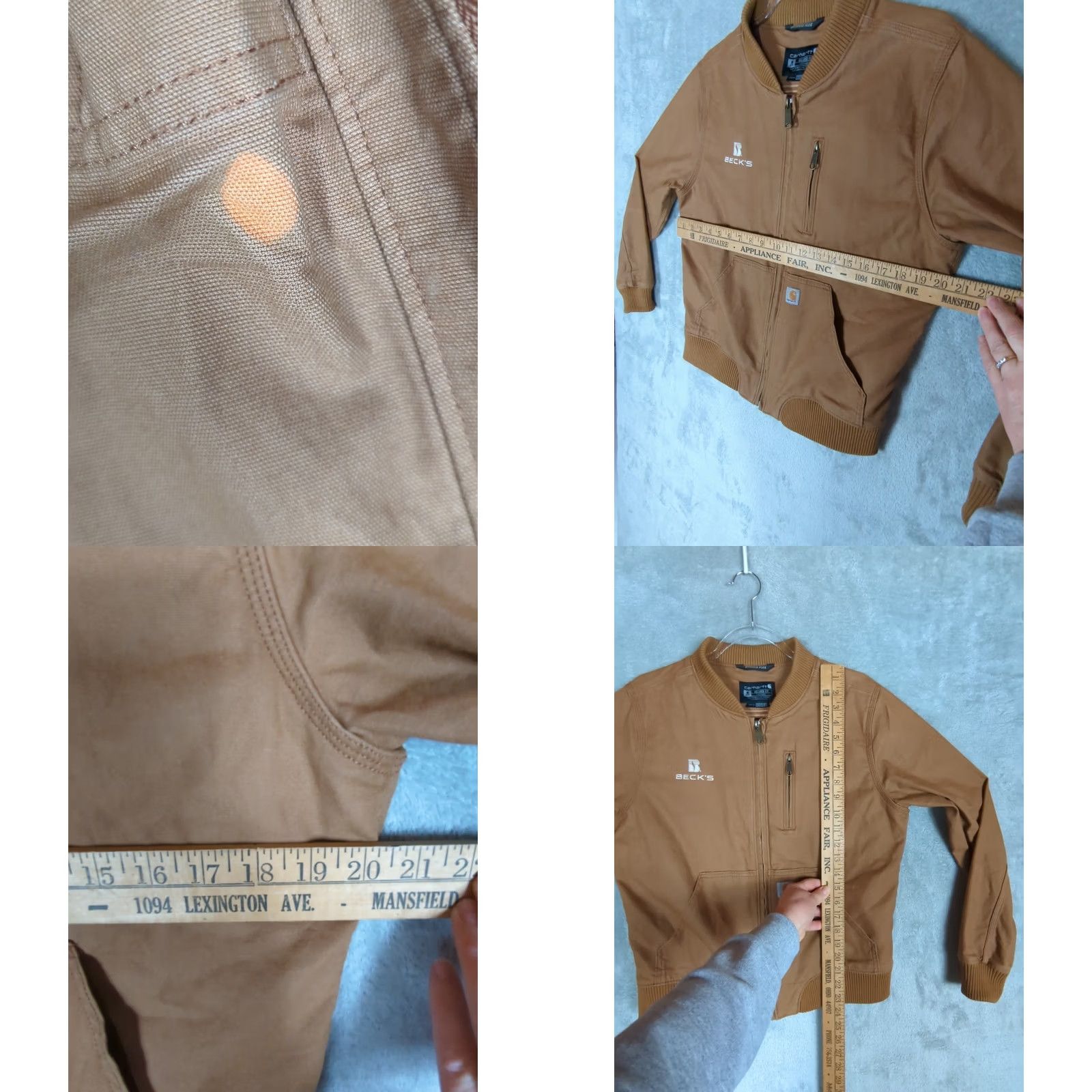 Carhartt Carhartt Women's Bomber Jacket Rugged Flex Crawford Brown Tan M Short Brown Canvas Zip Jacket Size M / US 6-8 / IT 42-44 - 9 Thumbnail