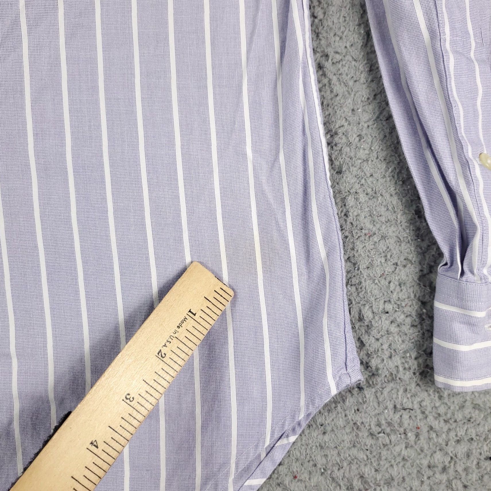 Ralph Lauren Ralph Lauren Dress Shirt Mens 16 Blue Striped Button Up Long Sleeve Cotton Regular With Pockets Size 42R - 3 Thumbnail