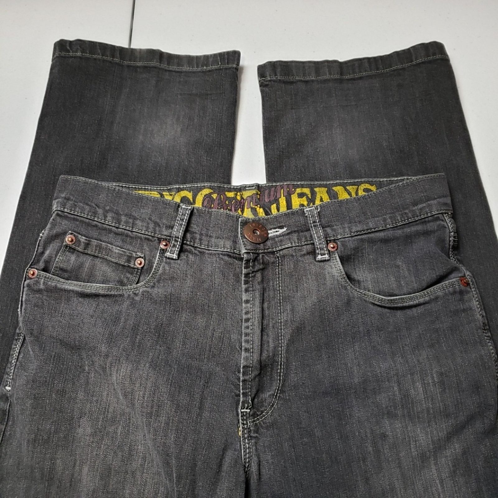 Designer Trigger Jeans Premium Faded Black Denim Jeans 32 Size US 32 / EU 48 - 7 Thumbnail