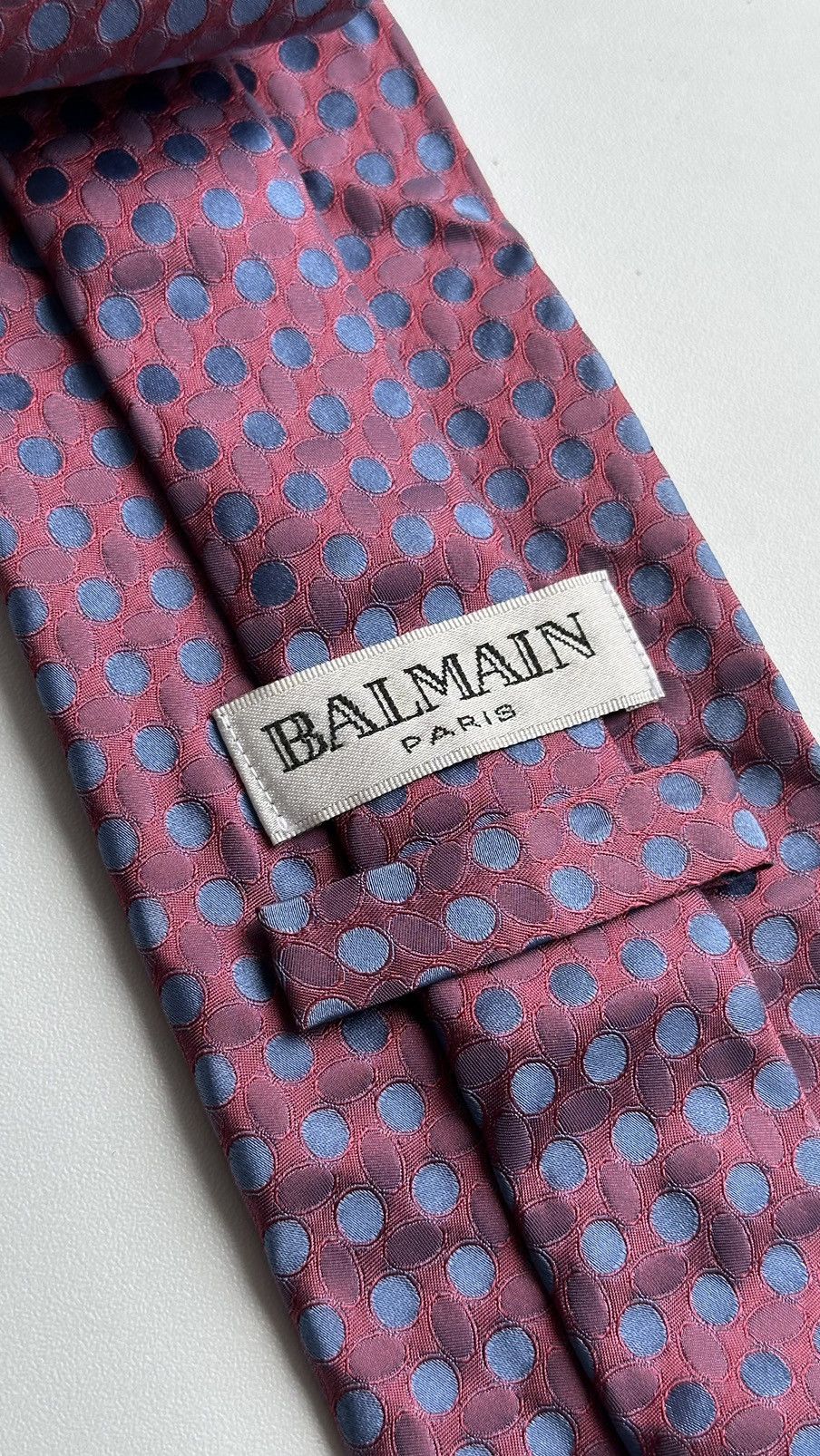 Balmain Balmain Men Pink Blue Classic Tie Made In Italy 100% Silk Size ONE SIZE - 2 Thumbnail