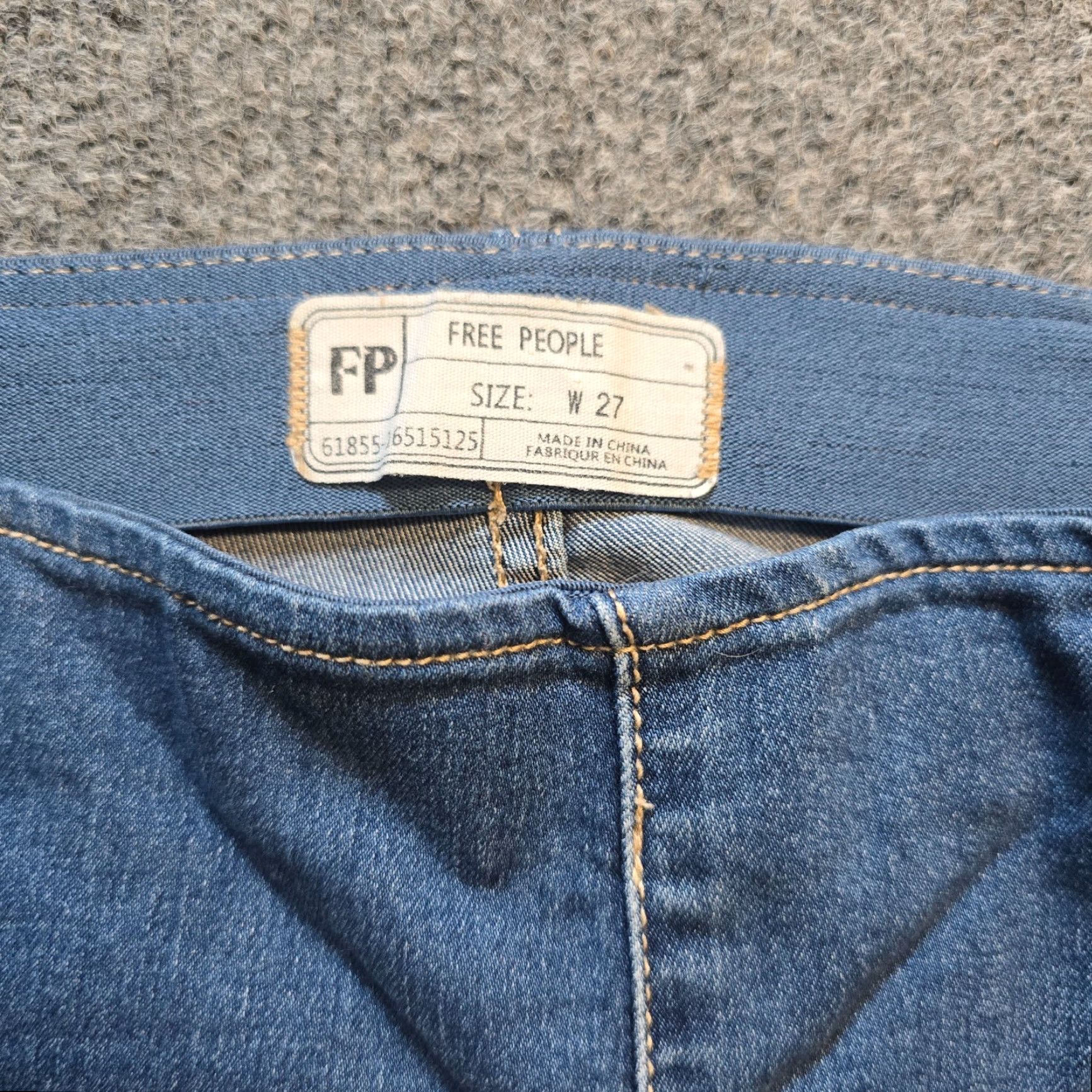 Free People Free People Jeans Womens 27 Blue Flare Bell Button Stretch Pull On Capsule Bodice? Size 27" / US 4 / IT 40 - 3 Thumbnail