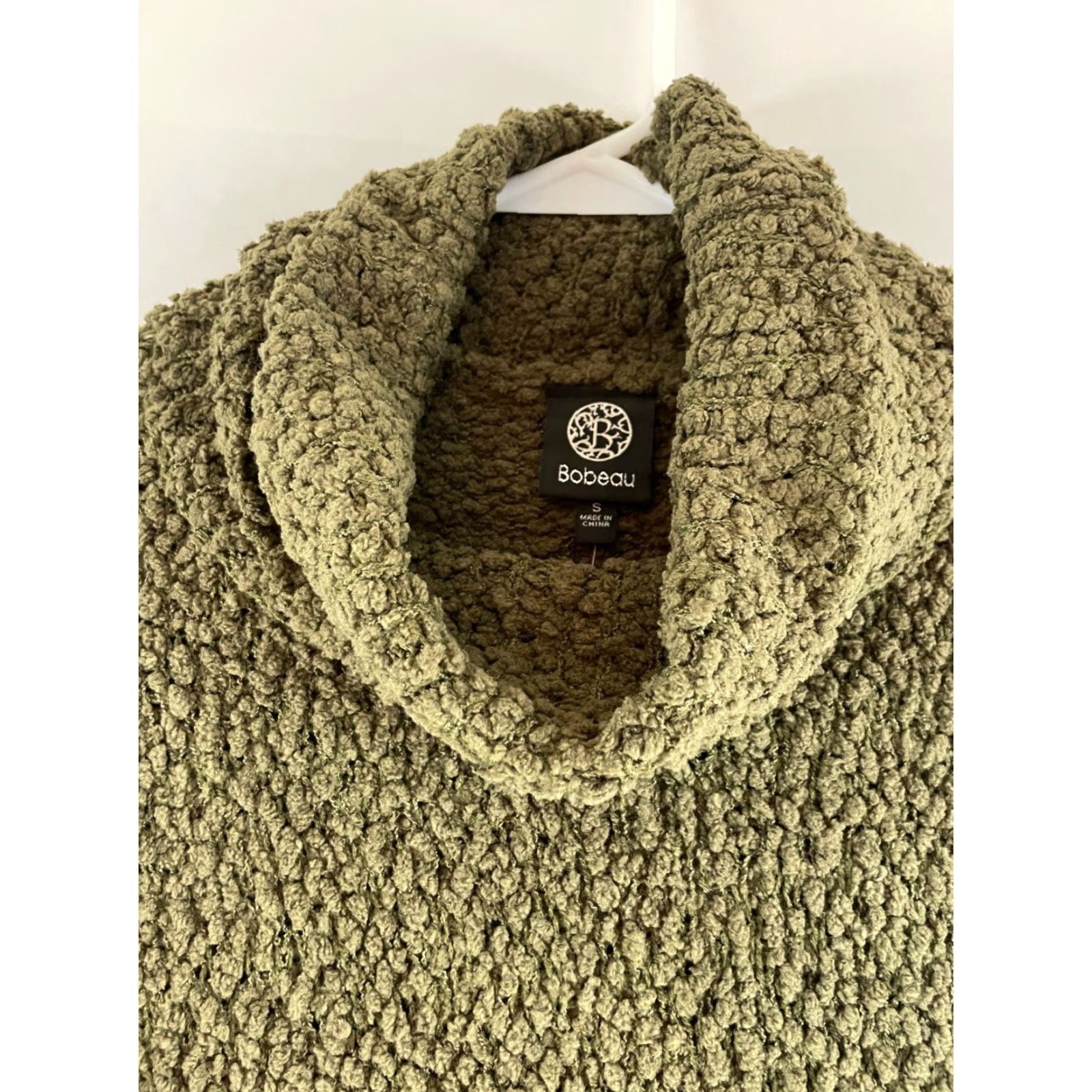 Vintage Bobeau Sweater Women's Size S Green Fuzzy Loose Knitted Cowl Neck Long Sleeve Size S / US 4 / IT 40 - 3 Thumbnail