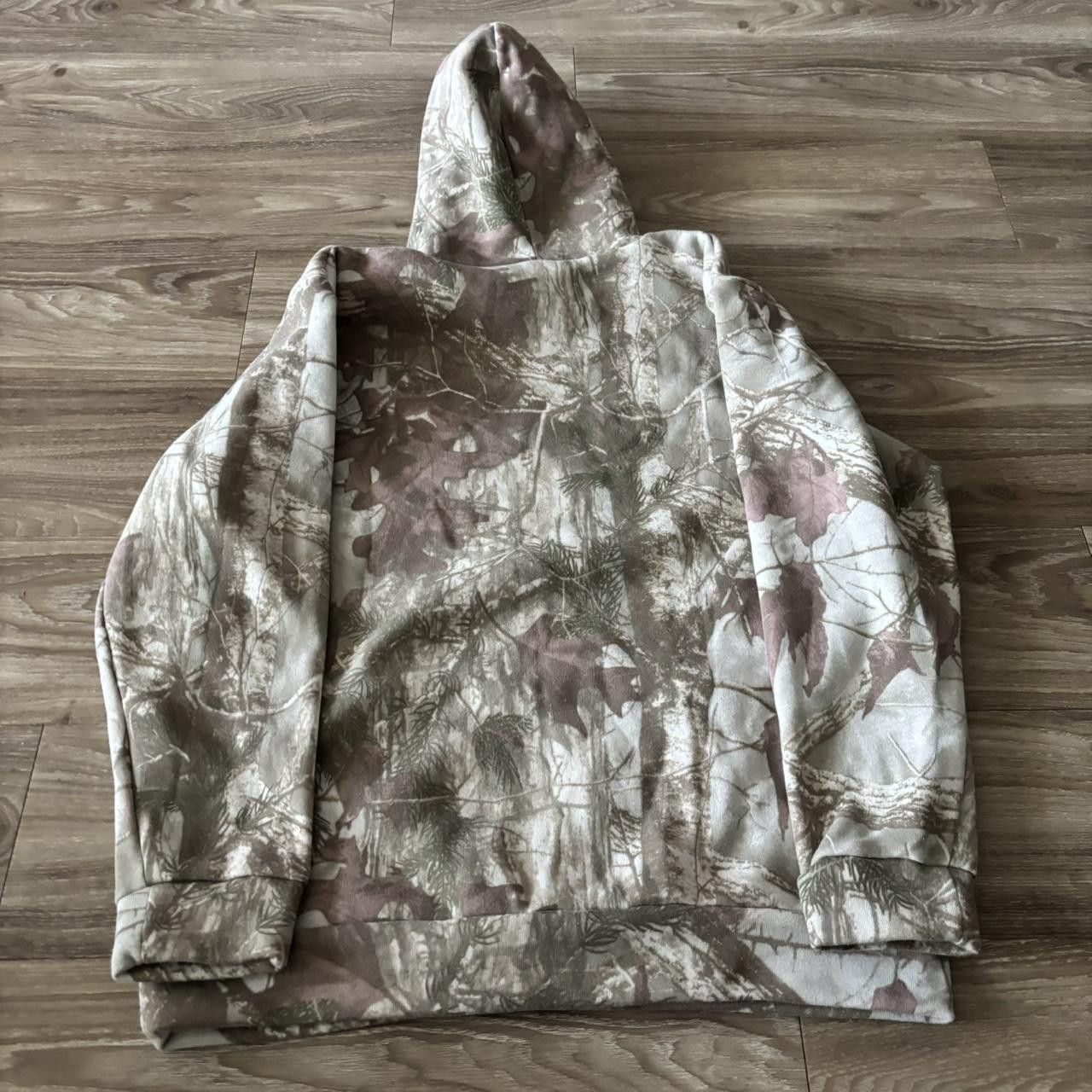 Vintage Crazy Vintage Y2K/2000s Tree Camo Streetwear Oversized Pullover Hoodie! Size L Size US L / EU 52-54 / 3 - 8 Thumbnail
