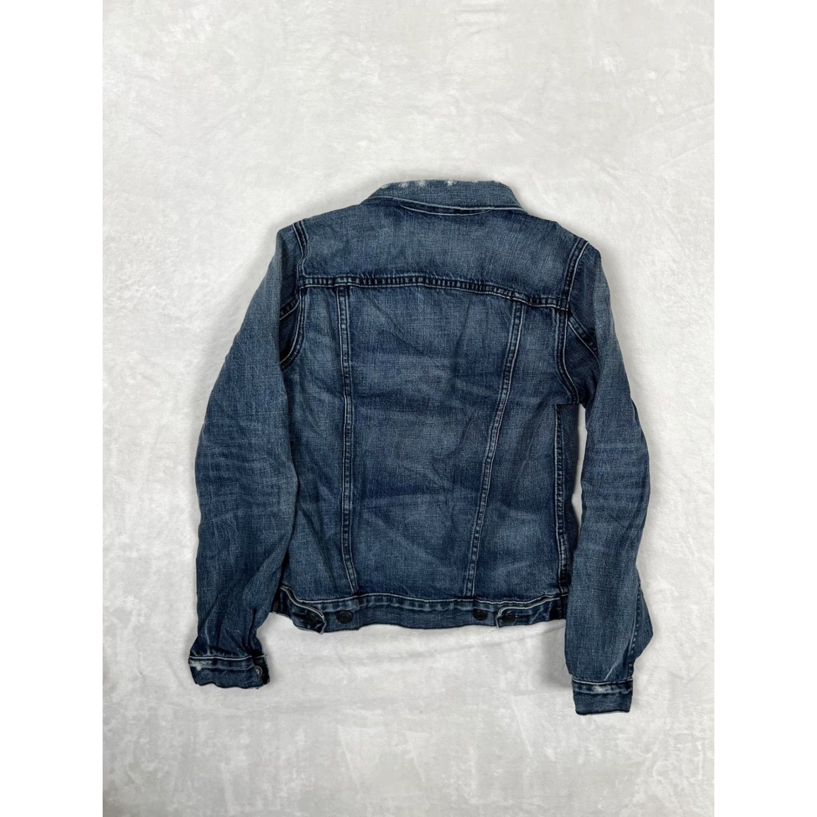 Gap VINTAGE Gap 1969 Jeans Jacket Womens XS Blue Denim Trucker Button Front Distressed Jacket Size 26" / US 2 / IT 38 - 5 Thumbnail