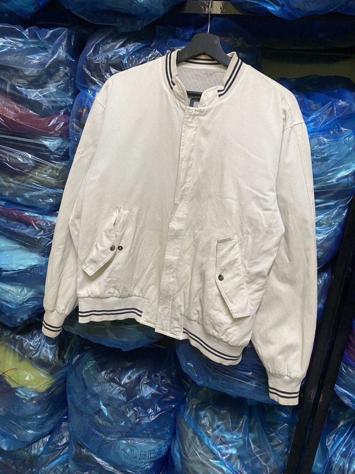 Japanese Brand Imperial RAIKA White Varsity Bomber Jacket BLACKPIA Size US L / EU 52-54 / 3 - 3 Thumbnail