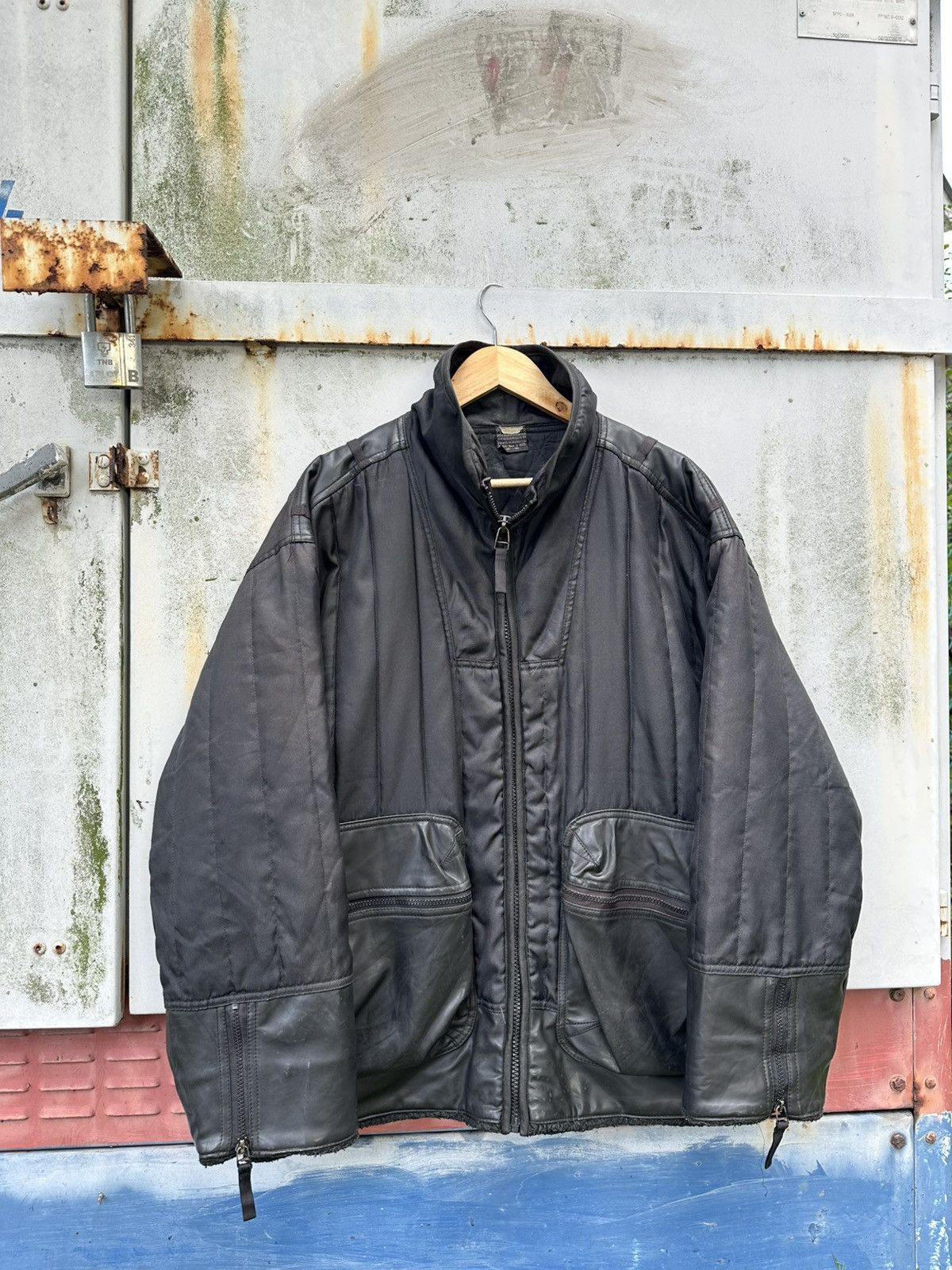 Vintage 👹Vintage Koogi Mix Leather Oversized Bomber Jacket Size US XL / EU 56 / 4 - 3 Thumbnail
