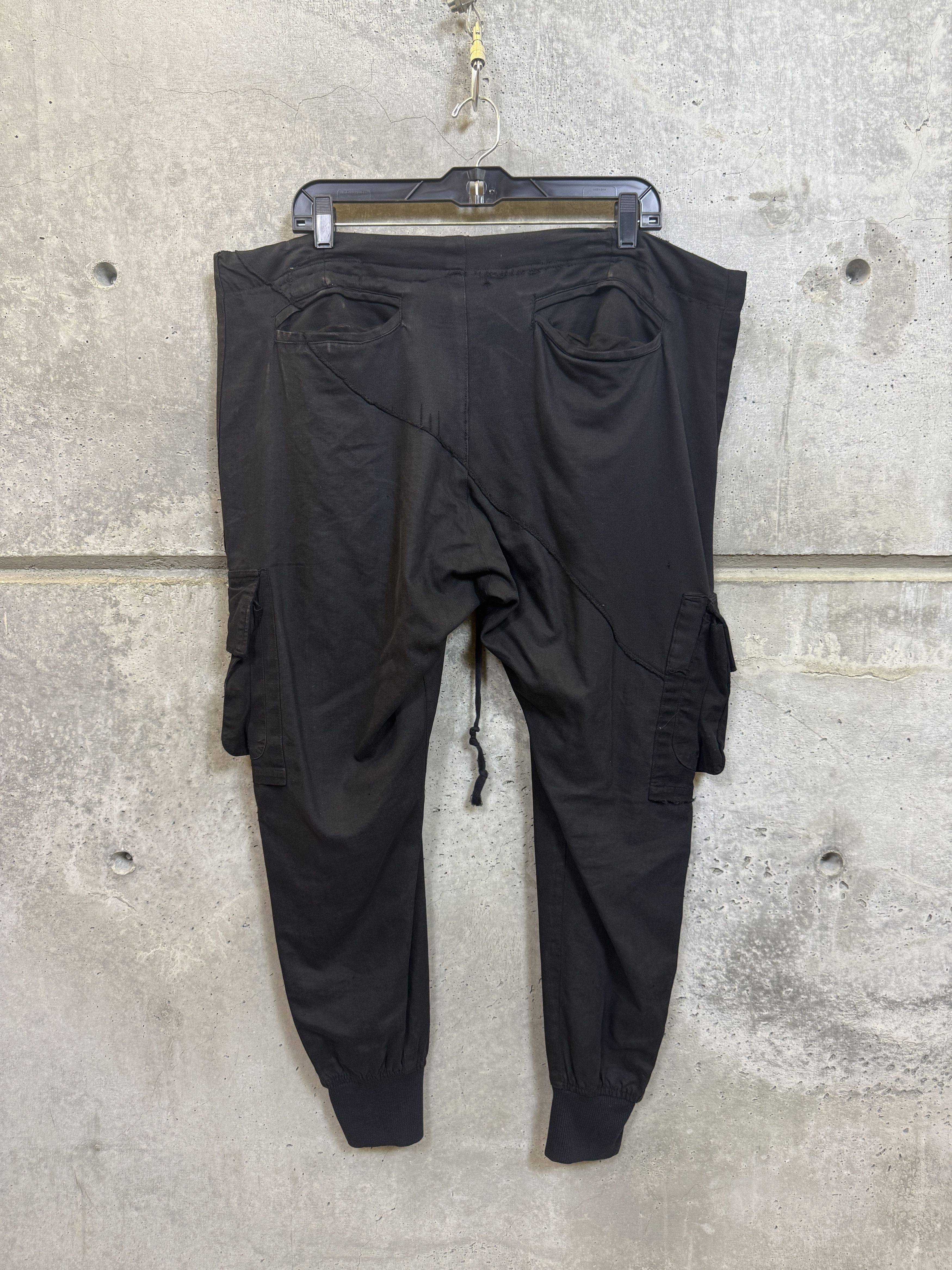 Greg Lauren Greg Lauren Black Fleece/Tent Slim Cargo Lounge Pant Size US 36 / EU 52 - 2 Thumbnail