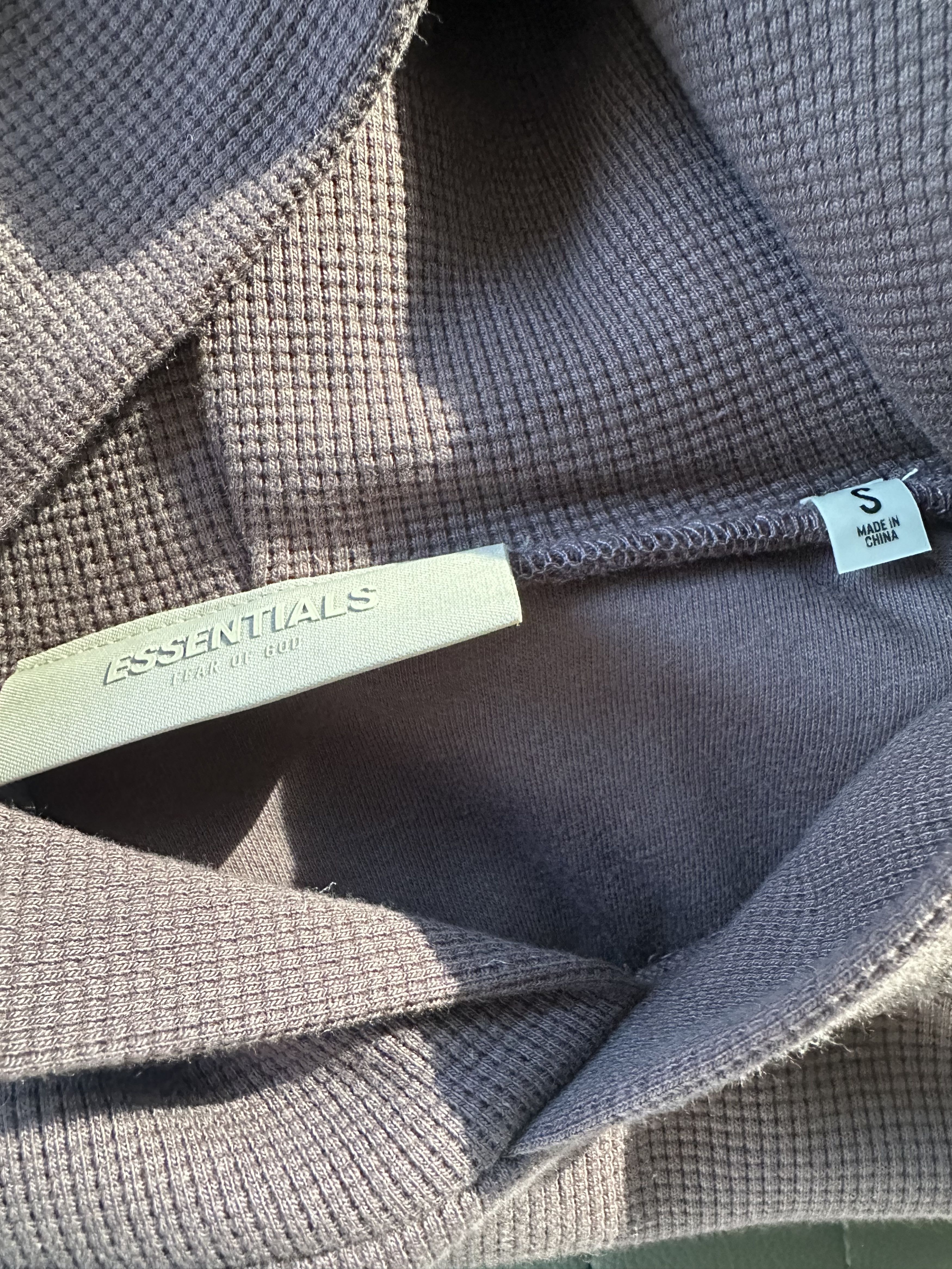 Essentials × Fear of God NEW *ESSENTIALS* FEAR OF GOD WAFFLE RAGLAN HOODIE PLUM SS23 Size US S / EU 44-46 / 1 - 8 Thumbnail