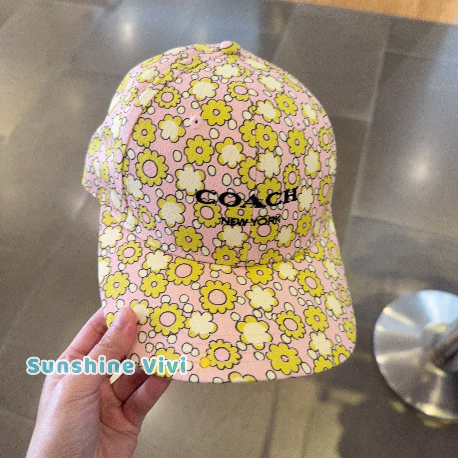 Coach NWT COACH Floral Print Baseball Hat CBO67 Lime M/L Size ONE SIZE - 3 Thumbnail