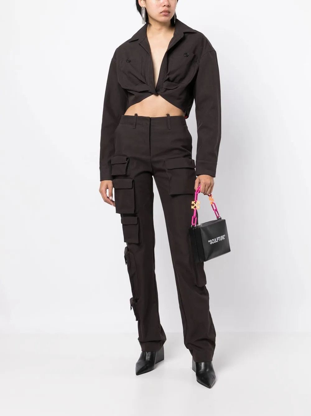 Off-White o1y1225 Cargo Pant in Dark Gray Size 26" / US 2 / IT 38 - 5 Thumbnail