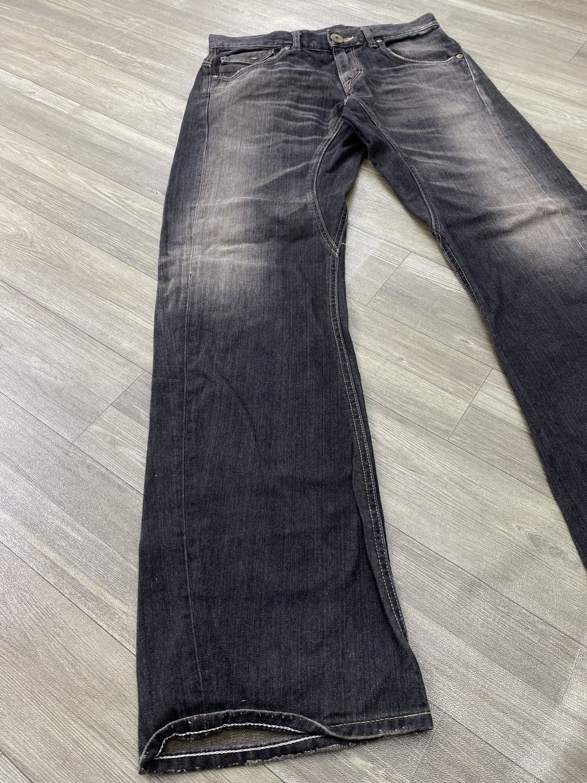 Japanese Brand Flared Jeans Edwin Japan Acid Wash Clawmark Boot Cut Lgb Y2K Size US 32 / EU 48 - 3 Thumbnail