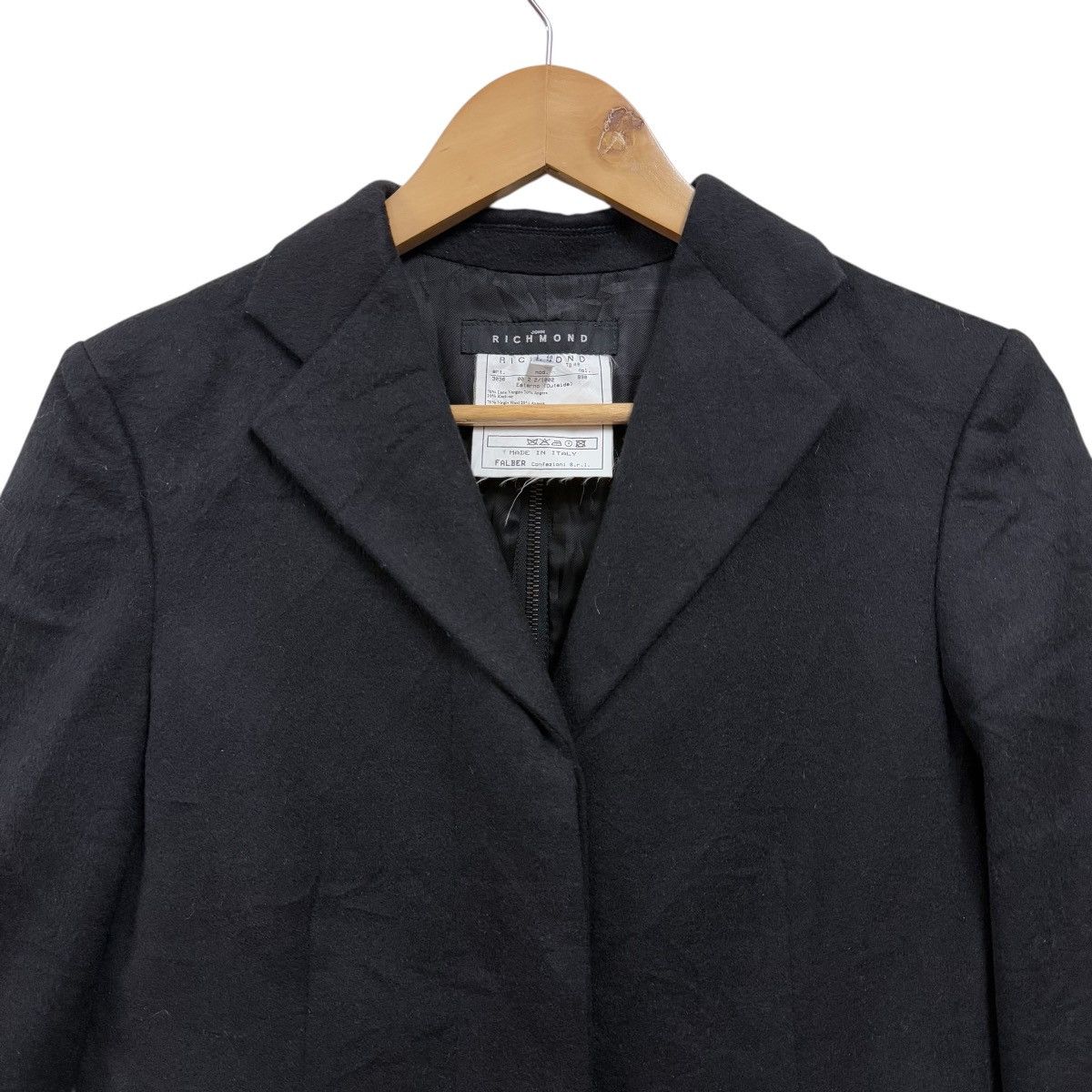 John Richmond John Richmond Black Long Coat Size S / US 4 / IT 40 - 6 Thumbnail