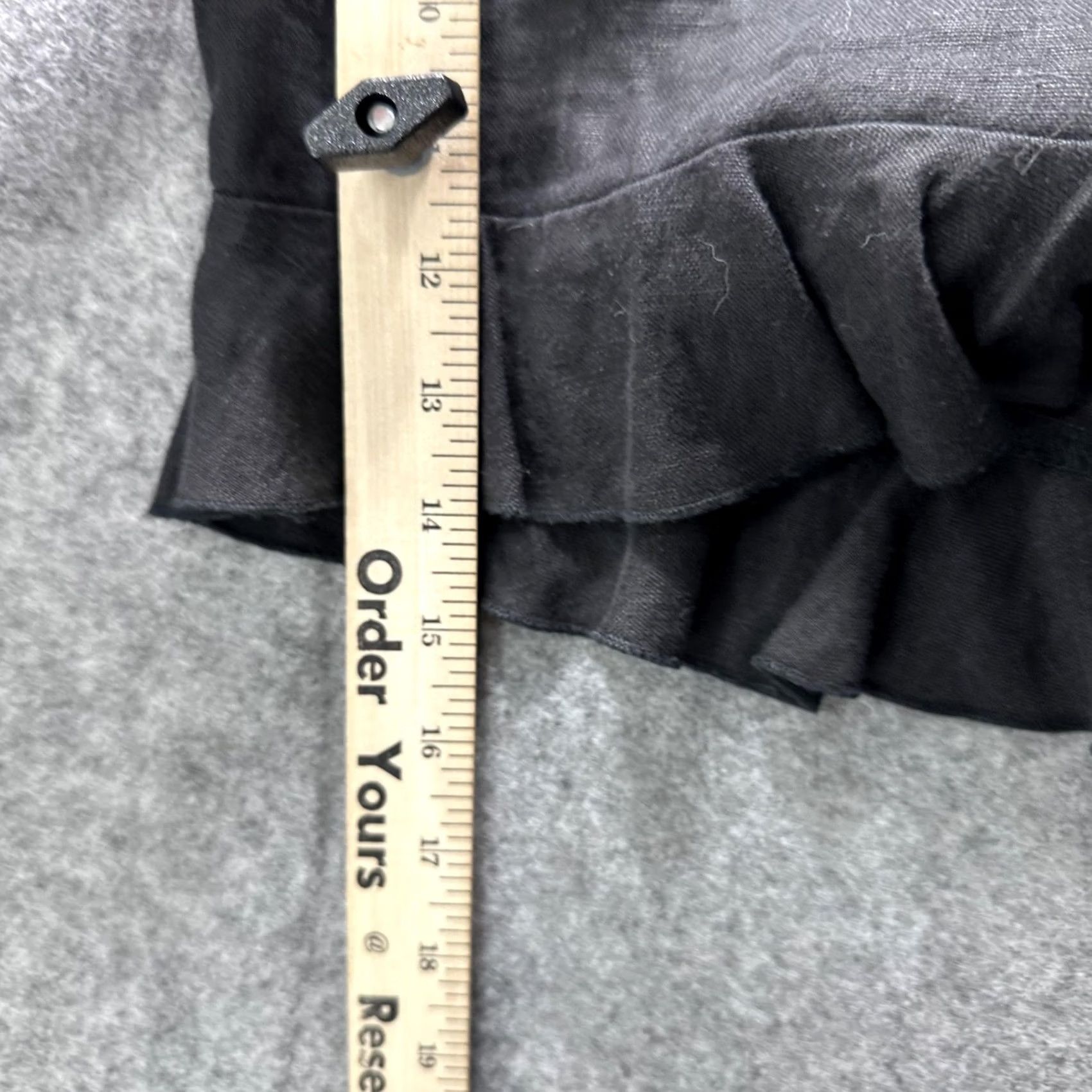 Karina Grimaldi Karina Grimaldi Shorts Womens M Black Ruffle Hem Lace Trim Chino Dressy Casual Party/Cocktail Summer Size 32" / US 10 / IT 46 - 4 Thumbnail