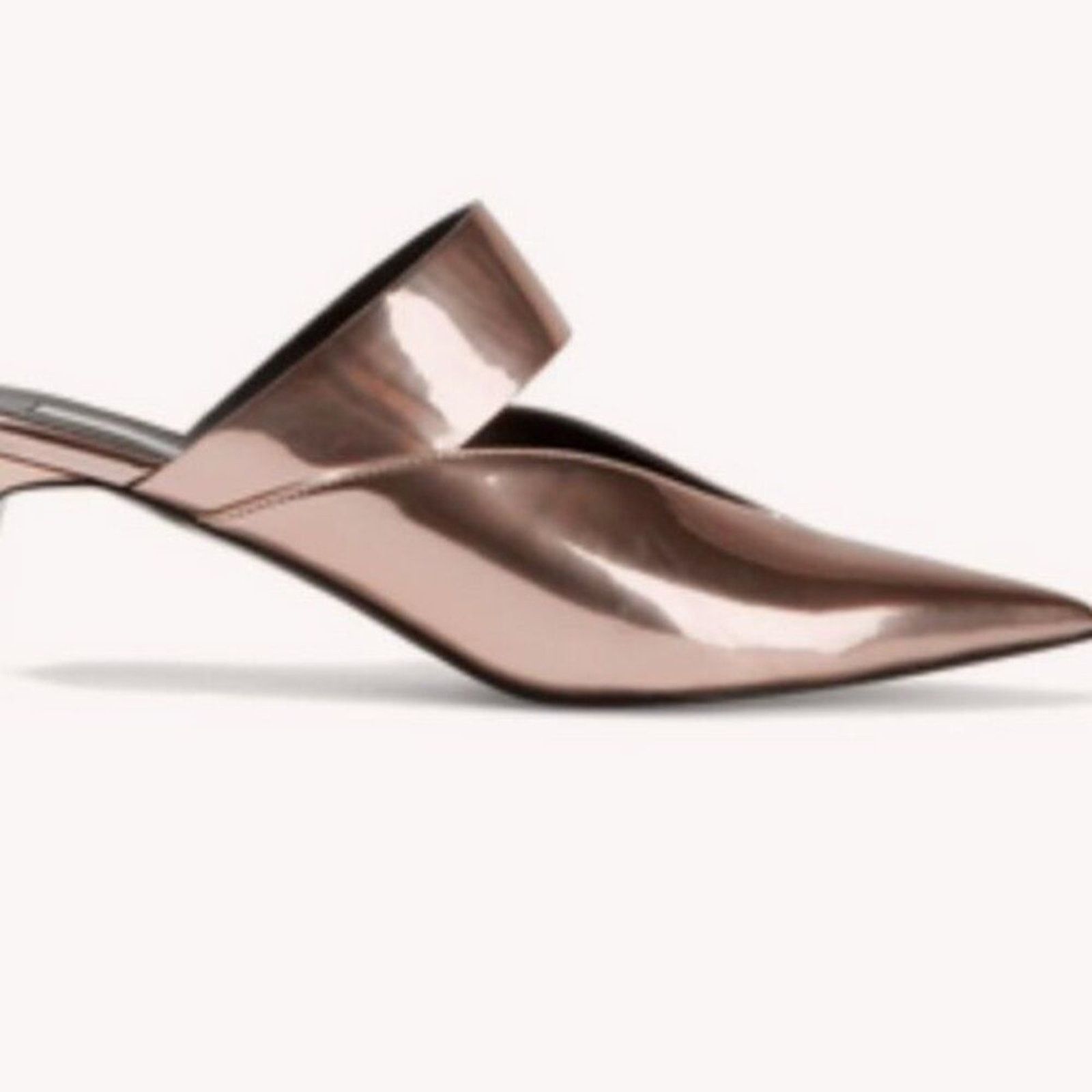 Stella McCartney Stella McCartney Cutout faux mirrored mules Rose Gold Size US 5 / IT 35 - 3 Thumbnail