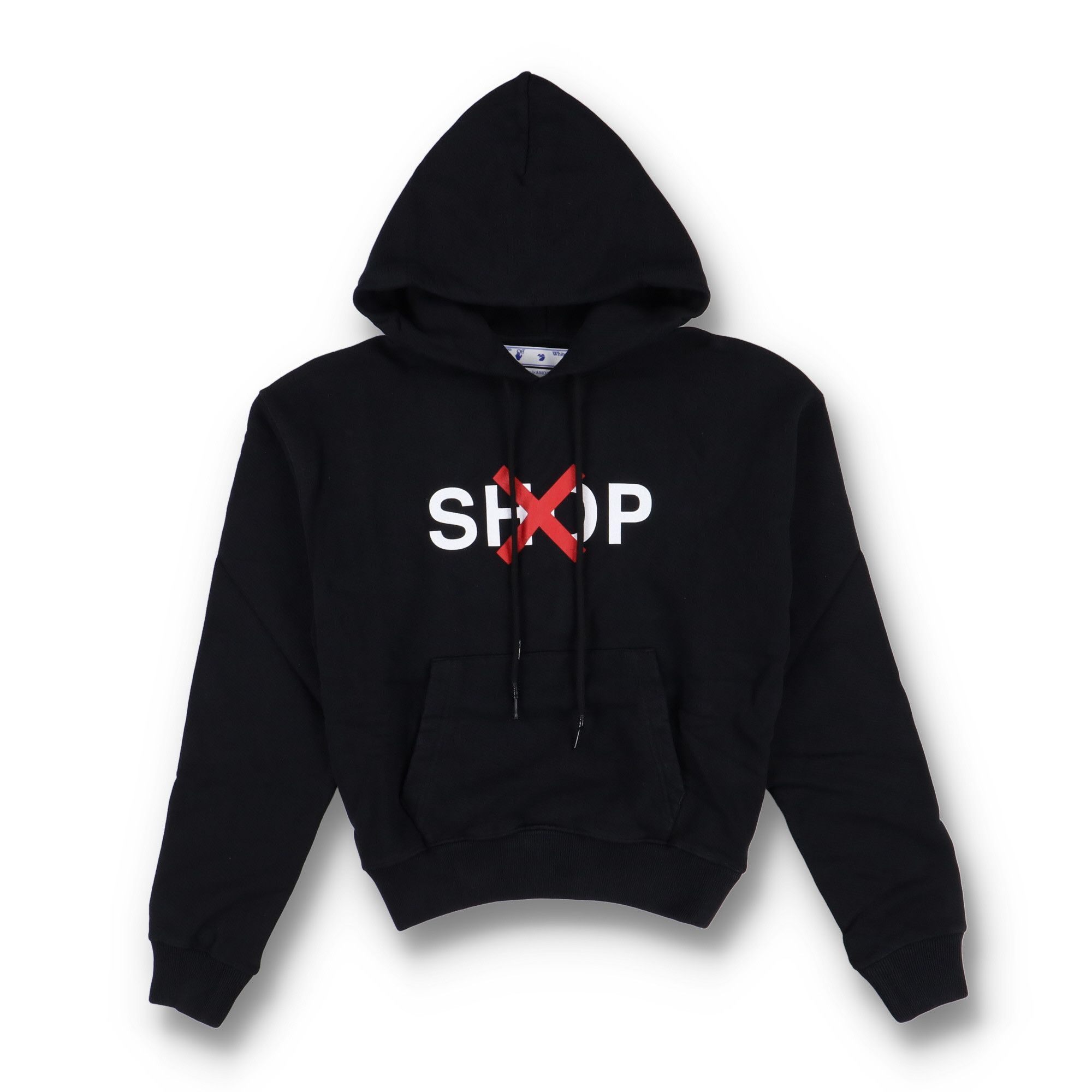 Off-White x AMO Black No Shop Logo Oversized Hoodie Size US XXS / EU 40 - 1 Thumbnail