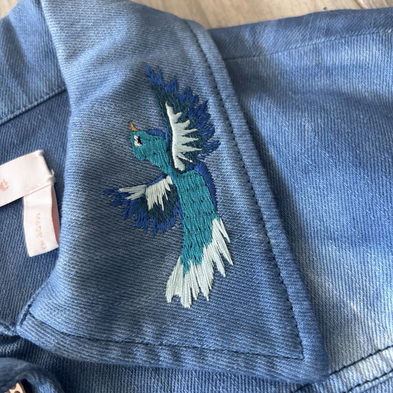 See by Chloe See By Chloé Denim Jacket Women’s 42 Acid Wash Embroided Size M / US 6-8 / IT 42-44 - 5 Thumbnail