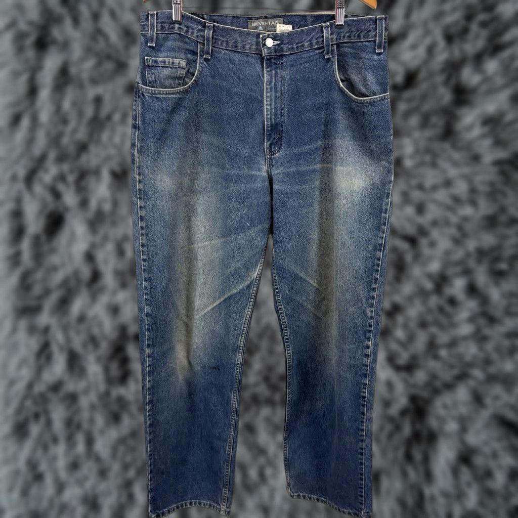 Levi's VINTAGE Levi's Silvertab Jeans Baggy Regular 38x35 Blue Denim 2001 Y2K Skater Mens Size US 38 / EU 54 - 1 Thumbnail