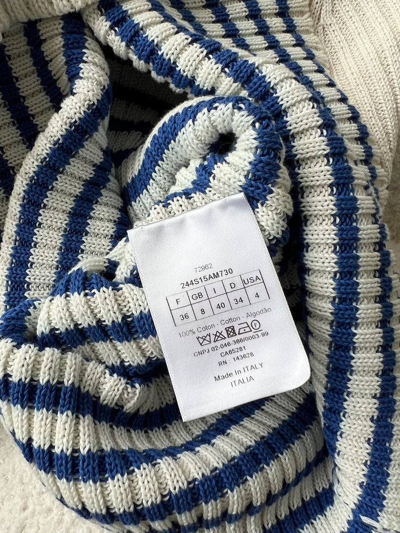 Dior Dior Color-blocked striped letter inlaid cotton round-neck Size XS / US 0-2 / IT 36-38 - 5 Thumbnail