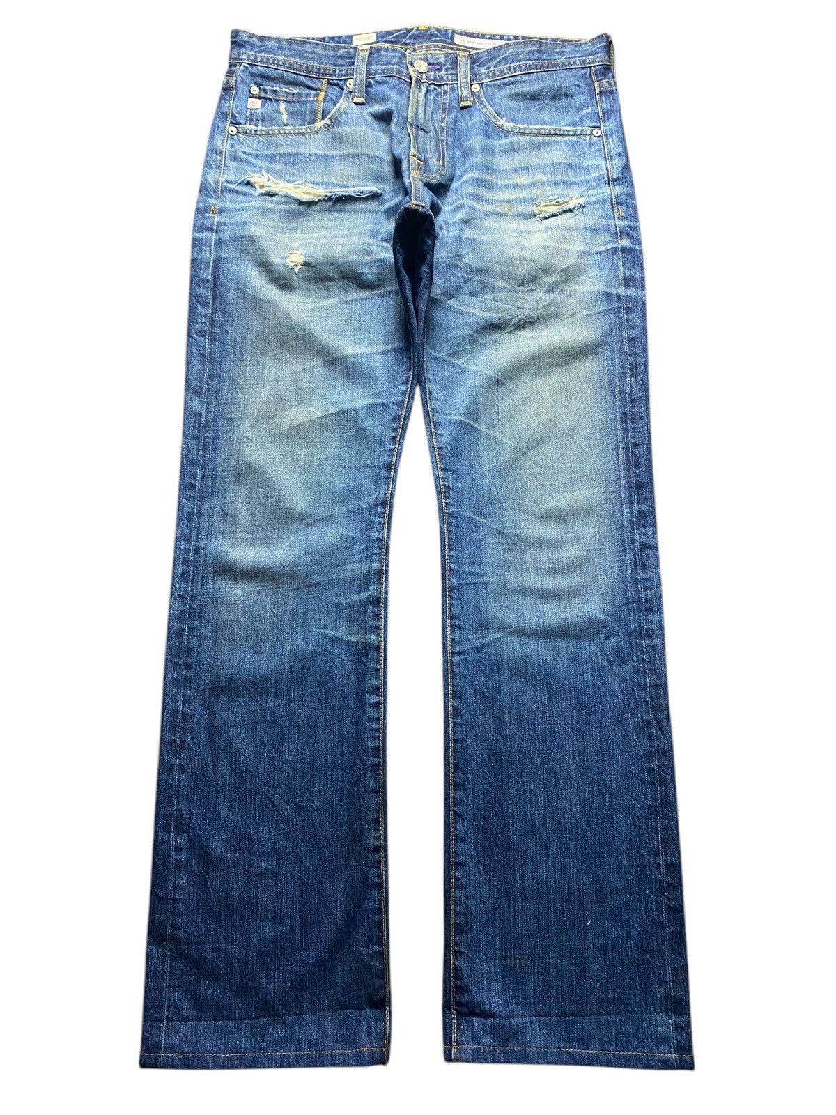 Vintage Adriano Tambourine Slim Straight Blue Wash Jeans 