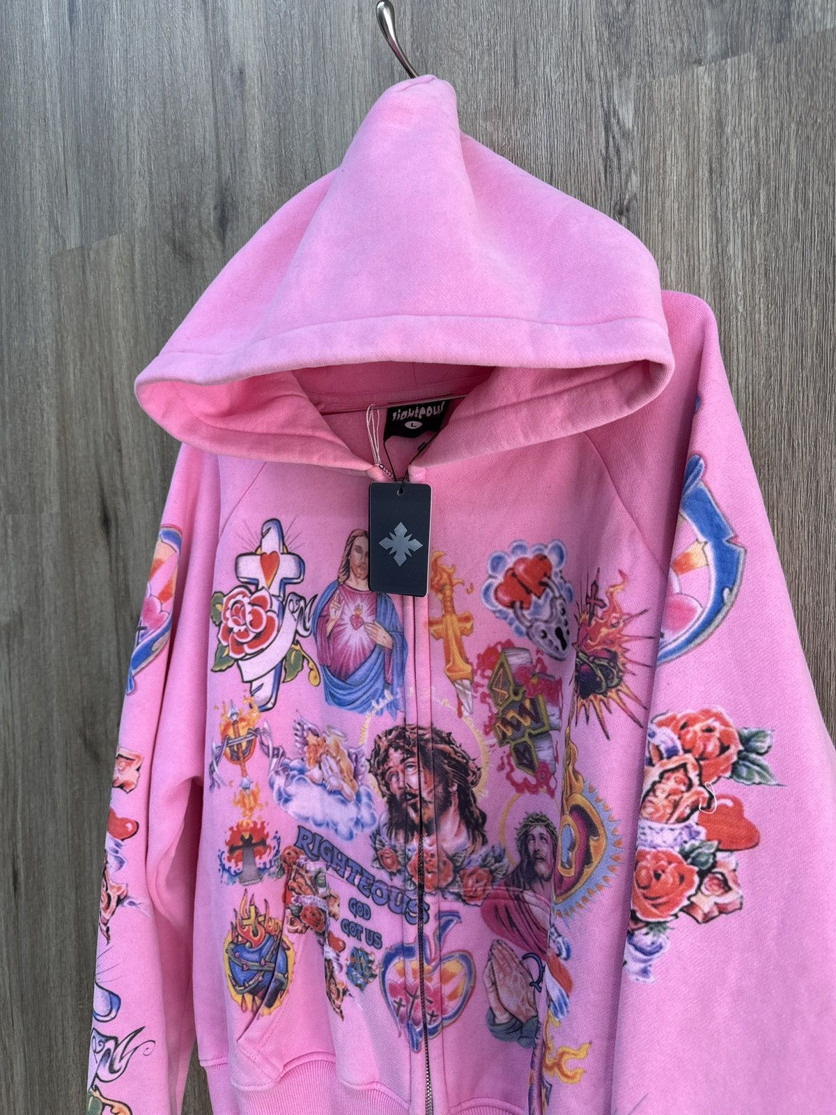 Other Righteous Pink Zip Up Hoodie Size US L / EU 52-54 / 3 - 3 Thumbnail