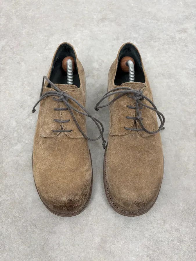 The Last Conspiracy The Last Conspiracy Beige Suede Leather Eroded Derby Shoes Size US 8 / EU 41 - 2 Thumbnail