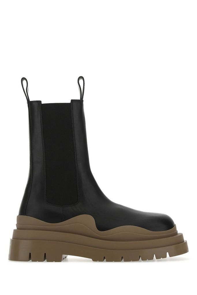 Bottega Veneta Tall Tire Chelsea Boots with brown sole