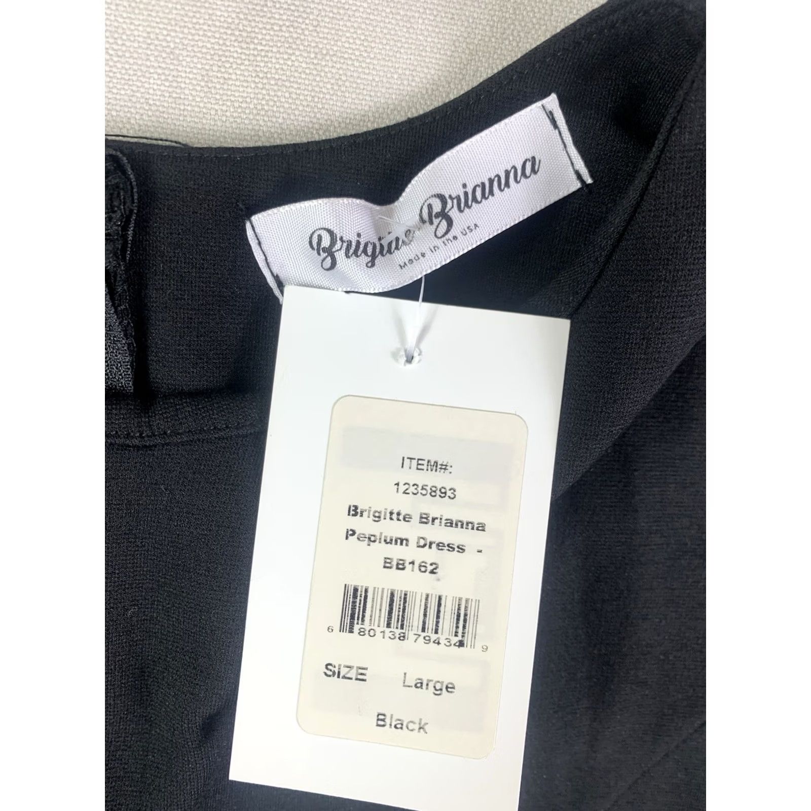 Vintage BRIGITTE BRIANNA Pepium Dress WOMENS Large Black NWT A-LINE PENCIL NEW Dress Size L / US 10 / IT 46 - 5 Thumbnail