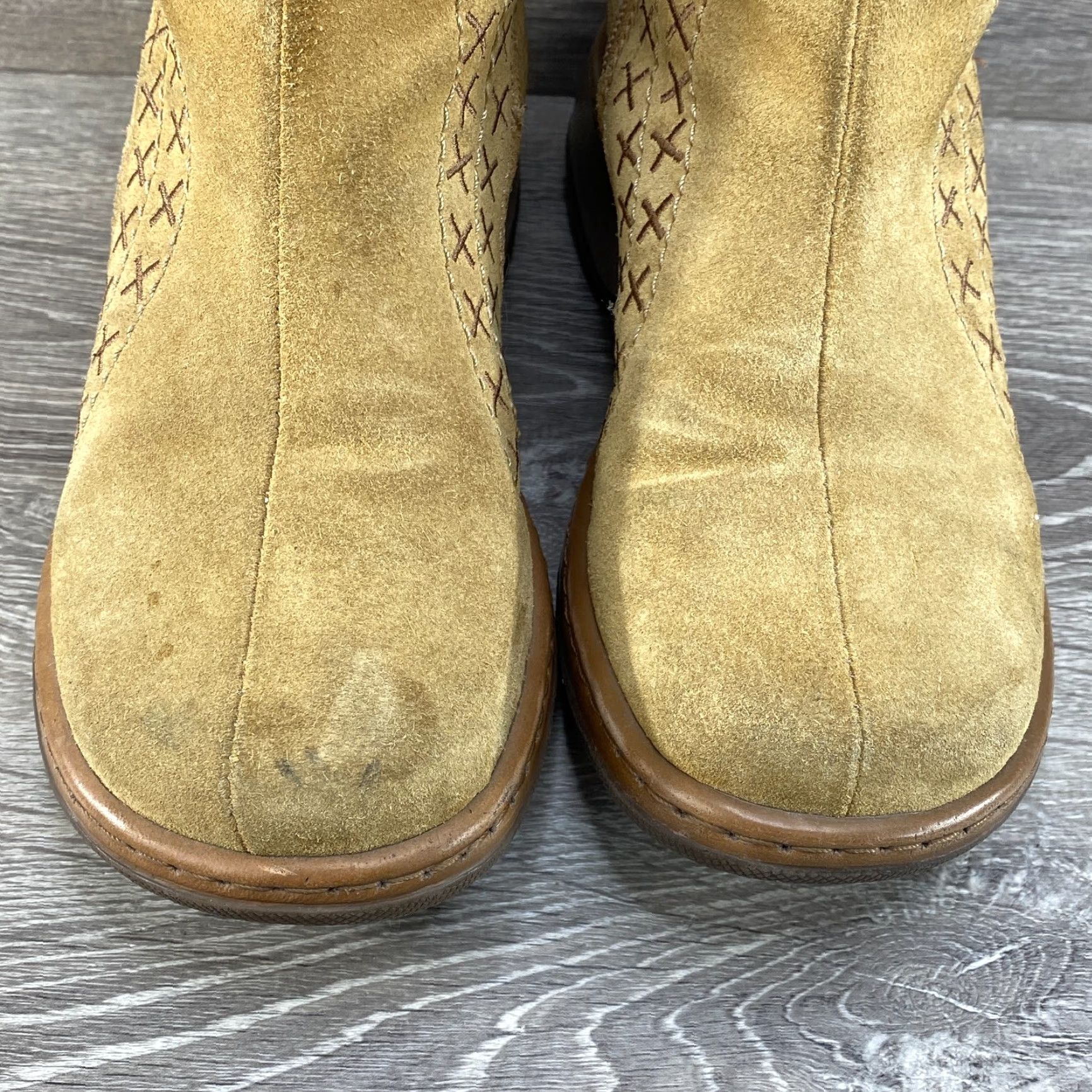 Dansko Dansko Boots Women's 6.5-7 EU 37 Embroidered Tan Fleur Suede Leather Mid Calf Boots Size US 6.5 / IT 36.5 - 4 Thumbnail