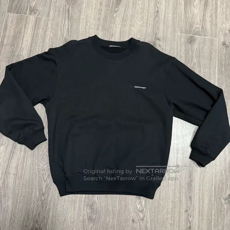Balenciaga Black Small Logo Letter Sweater Unlined Size
