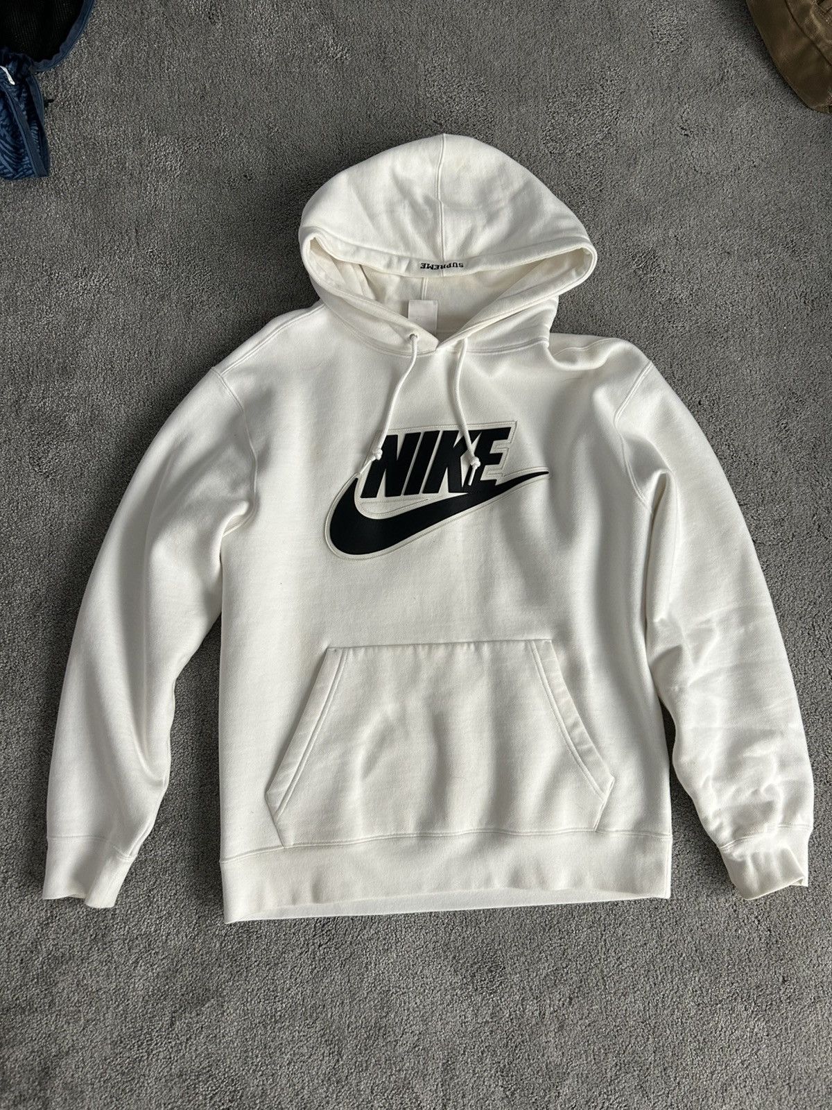 Supreme Nike Leather Appliqué Hooded Sweatshirt (FW19) - $160