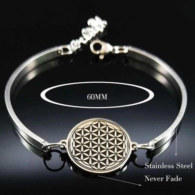 Jewelry Flower of Life Stainless Steel Bracelet Size ONE SIZE - 5 Thumbnail