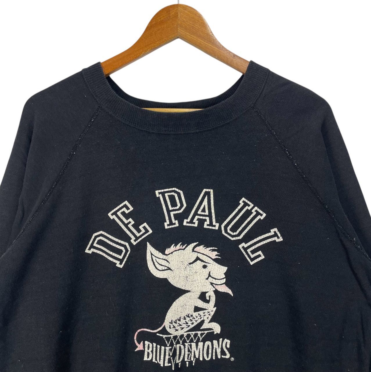 Vintage Vintage De Paul Blue Demons University Pullover Sweatshirt Size US L / EU 52-54 / 3 - 4 Thumbnail