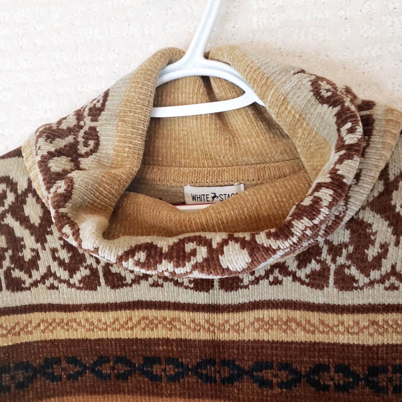 Vintage VINTAGE White Stag Womens XL Sweater Brown Aztec Southwest Boho Cowl N. Fringe Size XL / US 12-14 / IT 48-50 - 5 Thumbnail