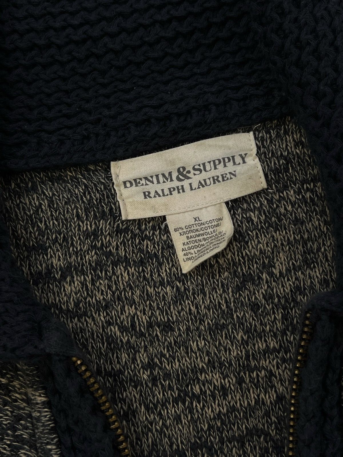 Denim & Supply Ralph Lauren × RRL Ralph Lauren × Vintage Vintage Ralph Lauren Denim&Supply Zip Shawl Cardigan Sweater Size US XL / EU 56 / 4 - 6 Thumbnail