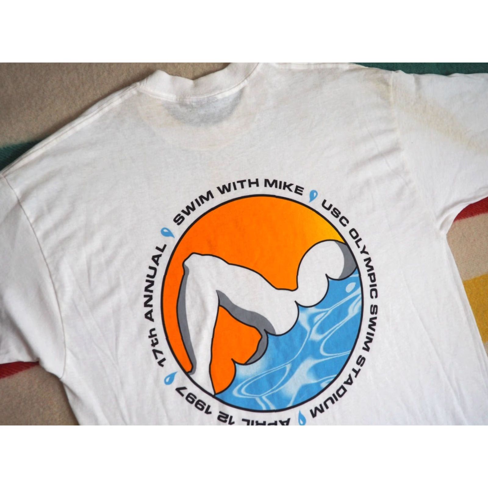 Quiksilver VTG 90s Quiksilver USC Olympic Swim Stadium Phelps White Surf Tee T-Shirt Mens L Size US L / EU 52-54 / 3 - 3 Thumbnail