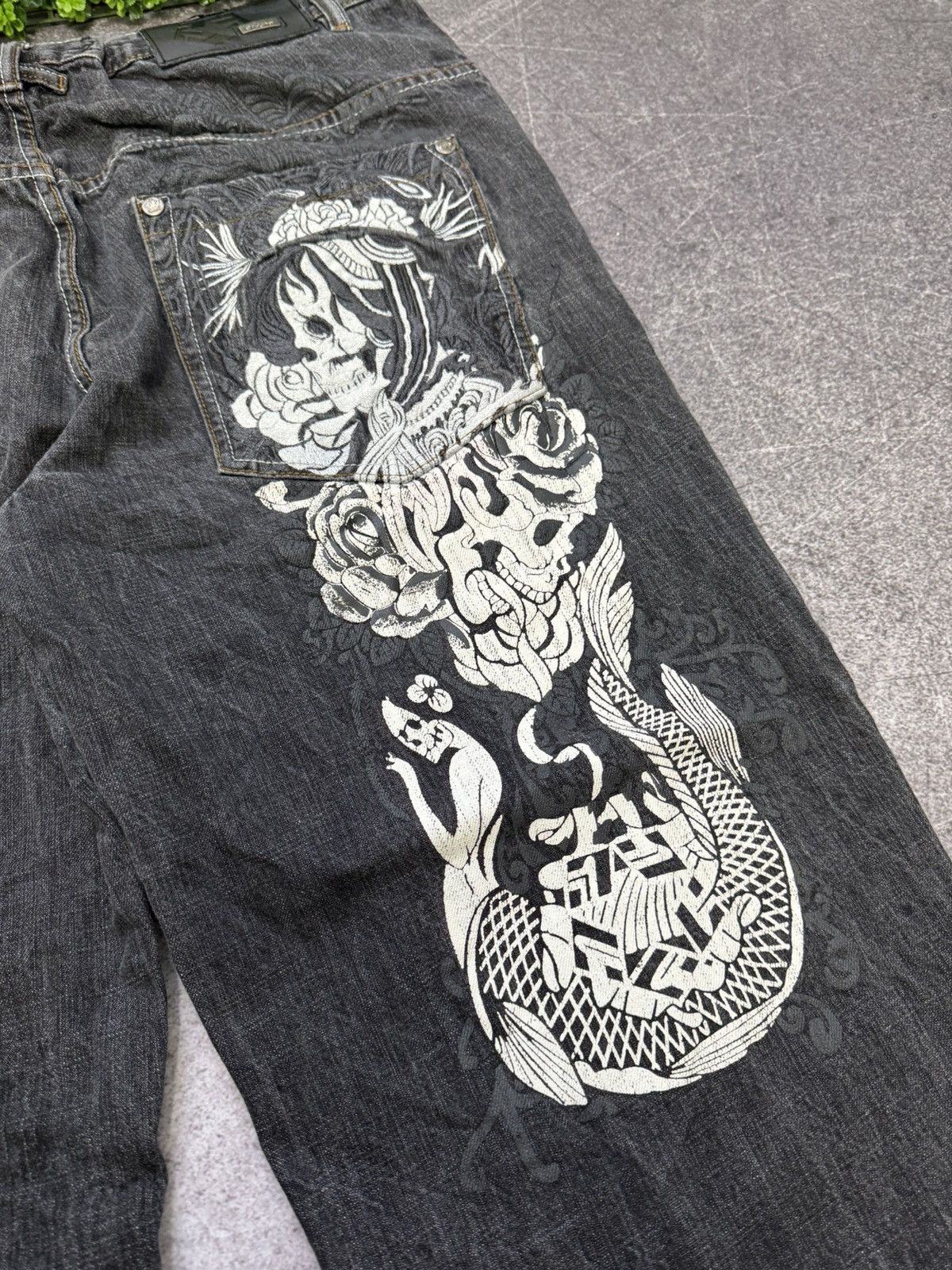 Japanese Brand distressed opium affliction style tribaldenim jeans Size US 34 / EU 50 - 9 Thumbnail