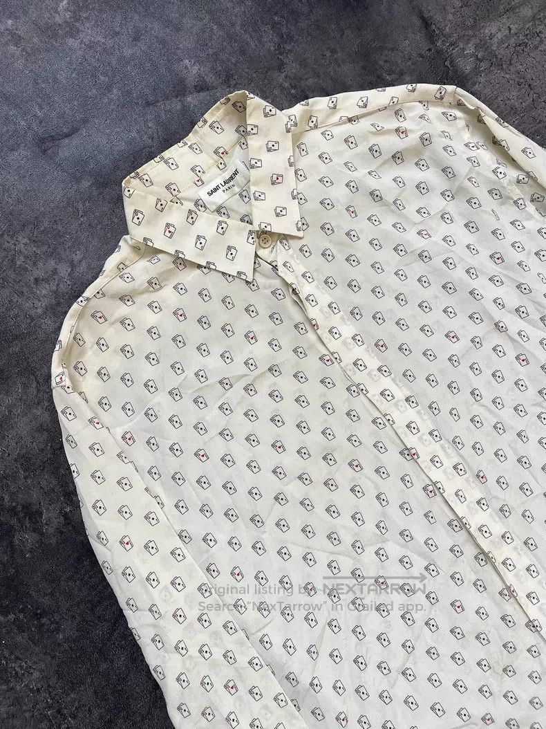 Saint Laurent Paris Saint Laurent Paris size 41 Silk full print poker shirt Size US S / EU 44-46 / 1 - 2 Thumbnail