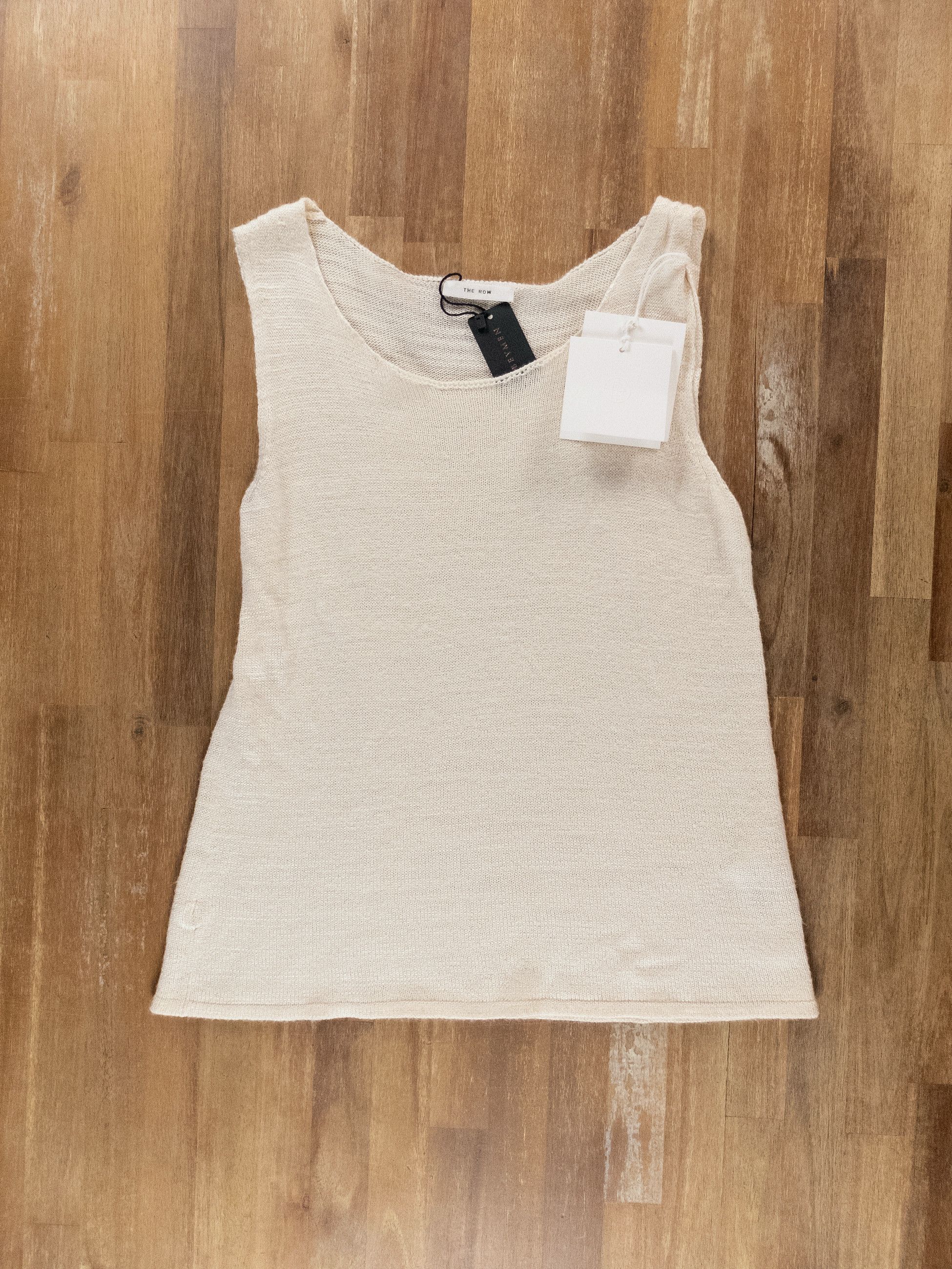 The Row THE ROW Juyah ecru white silk open knit tank top Small q Size S / US 4 / IT 40 - 5 Thumbnail