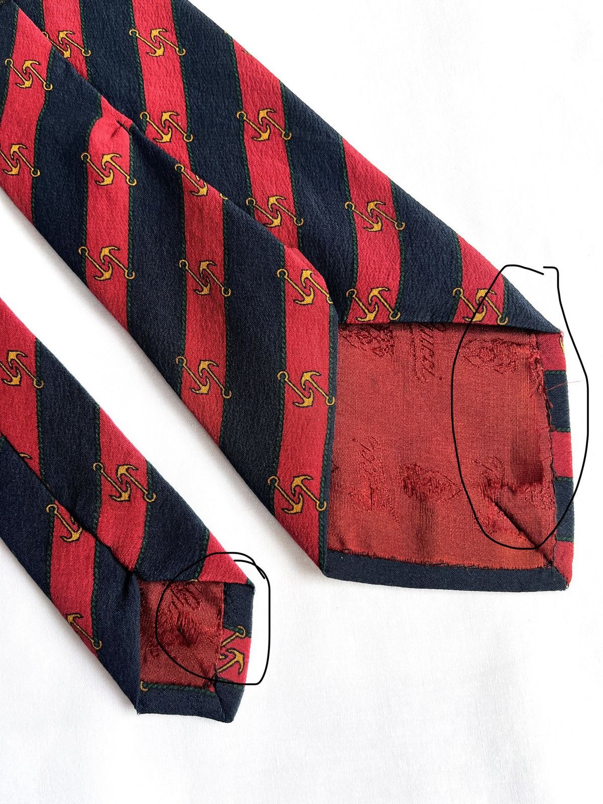 Gucci vintage GUCCI Anchor Stripe Silk Tie Size ONE SIZE - 2 Thumbnail