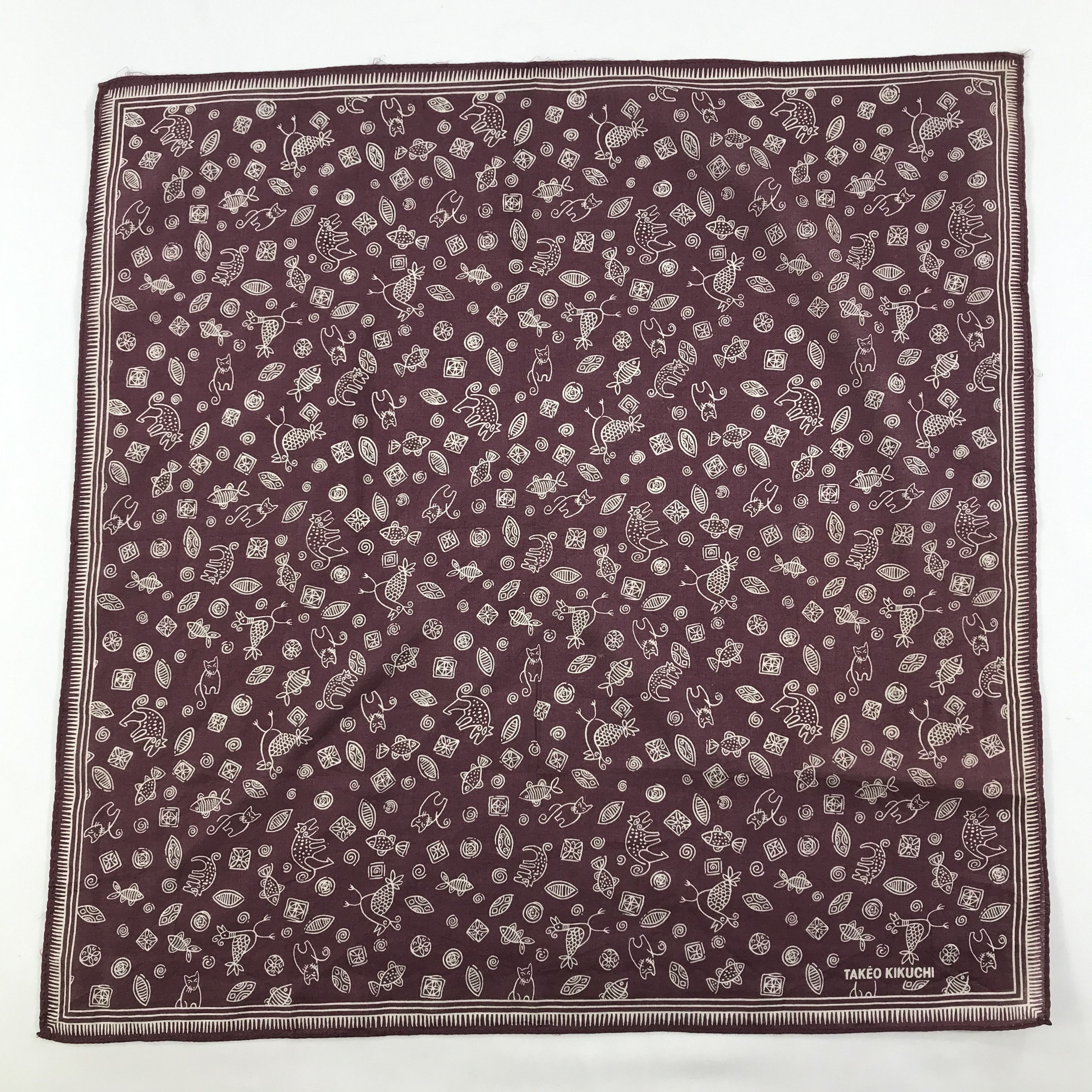 Takeo Kikuchi × Vintage Takeo Kikuchi Bandana / Handkerchief / Neckerchief - S1306 Size ONE SIZE - 1 Thumbnail