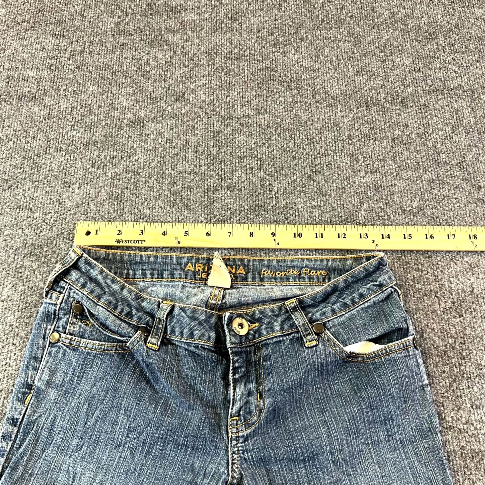 Vintage Arizona Jeans Women's 9 Blue Cotton Denim Flared Jeans Travel Stretch Size 30" / US 8 / IT 44 - 2 Thumbnail