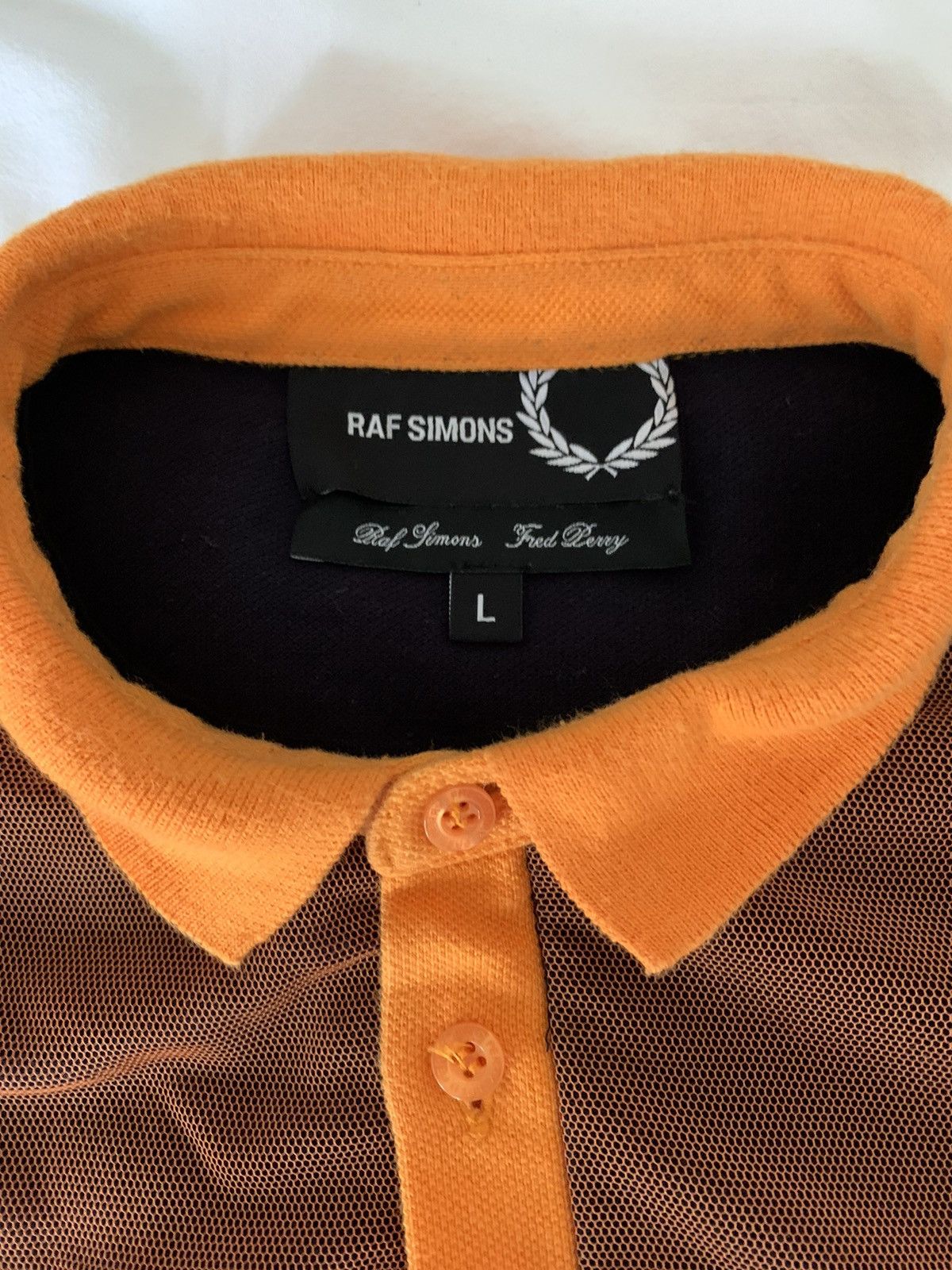 Fred Perry × Raf Simons Mesh Overlay Polo Shirt Size US L / EU 52-54 / 3 - 10 Thumbnail