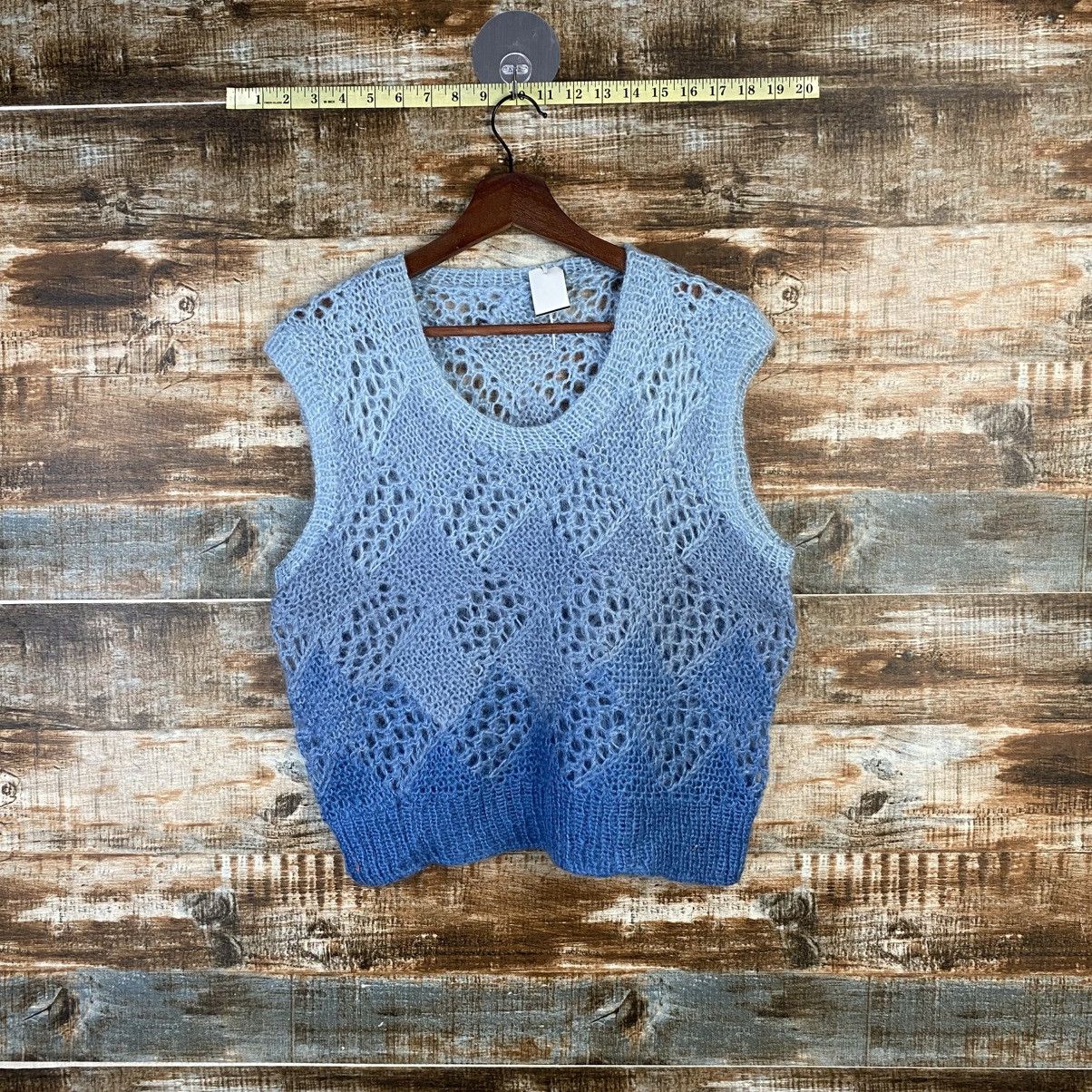 Japanese Brand DL Japanese Brand Blue Crochet meshnet Knitwear #C1196 Size S / US 4 / IT 40 - 1 Thumbnail