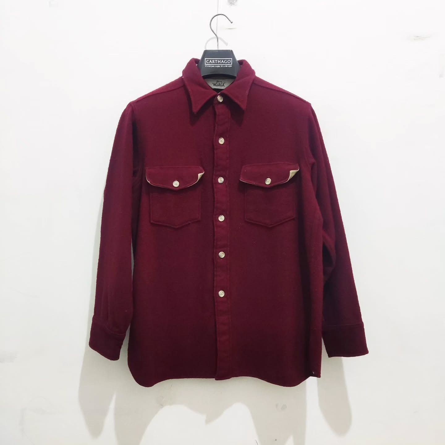 Other Wool rich Vintage Rugged Burgundy Flannel Shirt Size US L / EU 52-54 / 3 - 2 Thumbnail
