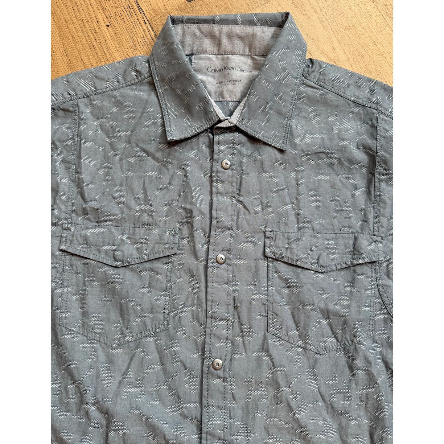 Calvin Klein NWT Calvin Klein Jeans Textured Pattered Button Down Shirt Size US S / EU 44-46 / 1 - 3 Thumbnail
